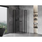 MEXEN/S - Mist L Duo sprchový kout dveře křídlové 95 x 95, transparent, černá 8A4L-095-095-70-00