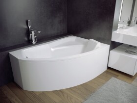 BESCO - Asymetrická vana RIMA - Nožičky k vaně - S nožičkami, Rozměr vany - 130 × 85 Způsob provedení - Levé VANRIM130L+OLVPINOZ