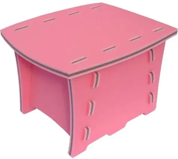 MALÝ GÉNIUS Puzzle stoleček růžová / Skládací pěnový stolek / 60 × 50 cm / nosnost 28 kg / od 3 let (200538)