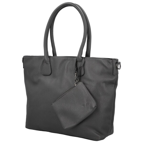 Trendy dámská koženková kabelka na rameno Ceyla, tmavě šedá