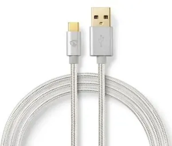 Nedis GOLD kabel USB-A - USB-C / Datový kabel / USB 2.0 / 3 m / nylon / hliníkové konektory (CCTB60600AL30)