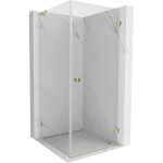 MEXEN/S - Lunar-B L sprchový kout dveře křídlové pravá 80 x 80, transparent, zlato 832L-080-080-50-00-P