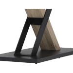 Stůl jídelní 160x90cm, MDF, 3D dekor dub san remo, kovové nohy, černý lak.