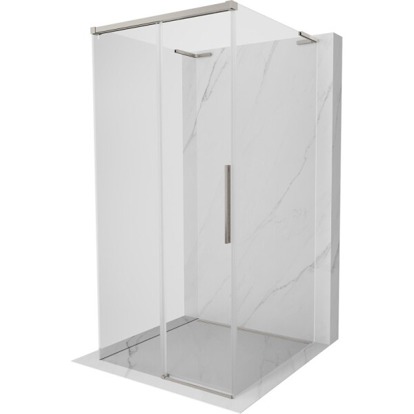 MEXEN/S - Rox-3S L sprchový kout 3 stěnný , posuvný 110 x 110, transparent, nikl kartáčovaný 8C2L-110-110-97-00-3S