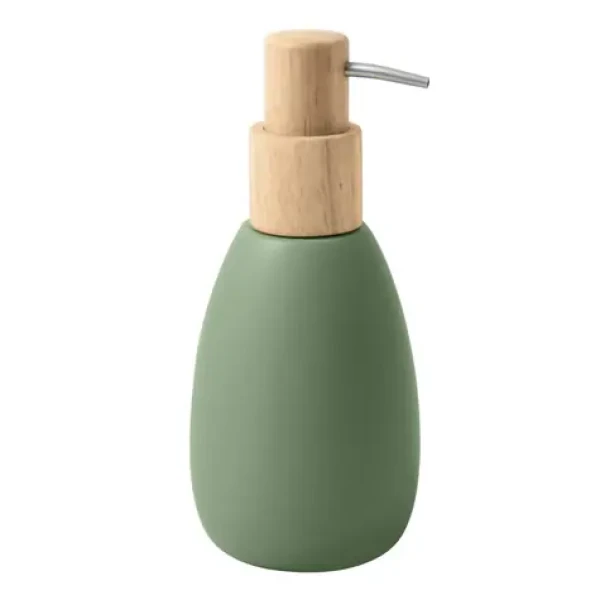 Spirella SVEN dávkovač mýdla zelený / polyresin / dřevo / 260 ml (7610583218599)