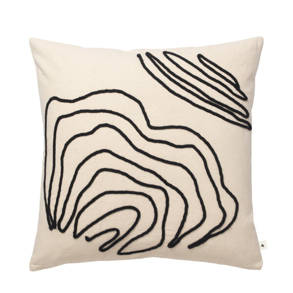 Ferm Living Polštář z organické bavlny Jot Natural 50 x 50 cm, krémová barva, textil