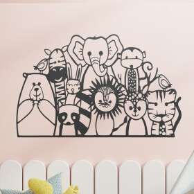 Samolepka Africká zvířátka Barva: černá, Velikost: 60 x 37 cm