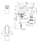 IDEAL STANDARD - Conca Tap Umyvadlová baterie s výpustí, Silver Storm BC753GN