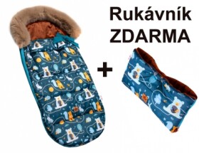 Dětský fusak maxi PREMIUM Forest Animals, zeleno/hnědý,110x50cm, + rukávník zdarma