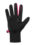 Dětské rukavice PUZZLE, černá/růžová (materiál SoftShell s membránou a zateplením, velikost 3 (7-8 let))