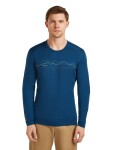 Pánské merino triko s dlouhým rukávem ICEBREAKER Mens 200 Oasis LS Crewe Icebreaker, Atlantis velikost: M