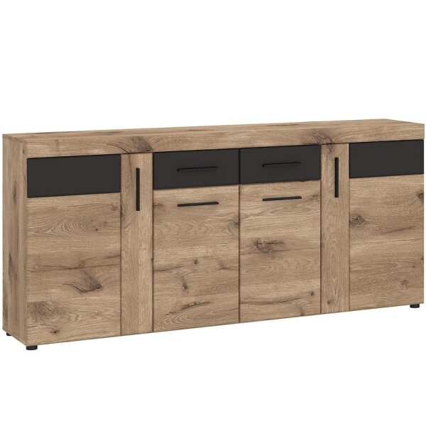 Komoda Grano GRNK03 4D2S dub viking/pvc dub viking/pvc šedý vesmír