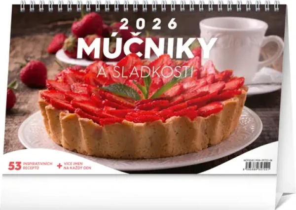 NOTIQUE Stolový kalendár Múčniky a sladkosti 2026 / 23.1 x 14.5 cm (PGS-35722-SK)