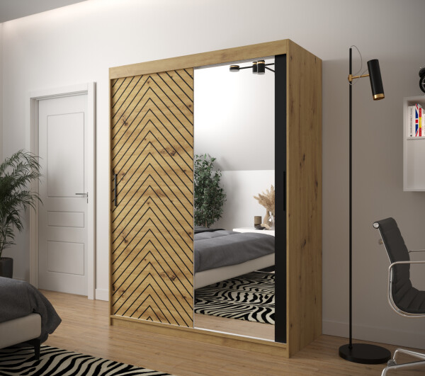 Šatní skříň Abi Jodelka 2 Barva korpusu: Dub artisan, Rozměry: 150 cm, Dveře: Dub artisan