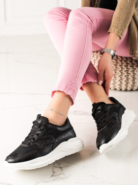Trendy tenisky černé dámské bez podpatku 38