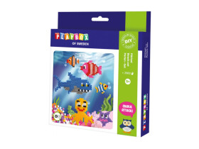 Playbox Zažehlovací korálky- Mořský svět- 2000ks korálků, 1 ks tvarované destičky