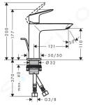 HANSGROHE - Logis Umyvadlová baterie Fine 110, s výpustí, CoolStart, EcoSmart, chrom 71254000