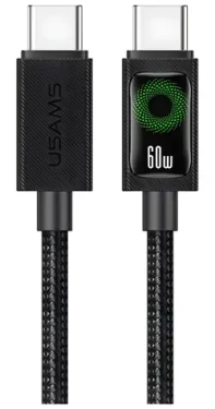 USAMS U92 černá / Nabíjecí a datový kabel / USB-C - USB-C / 60W PD / 1,2m (SJ773USB01)