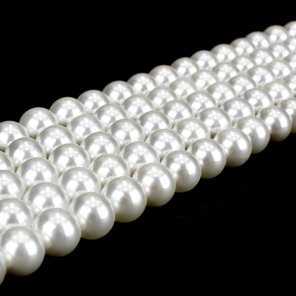 Shell perla - bílá - ∅ 4 mm - 1 ks
