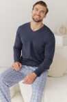 Pyžamo Taro 3668 Dorian, dlouhé rukávy, velikosti M–2XL, Z26 tmavě modrá XXL