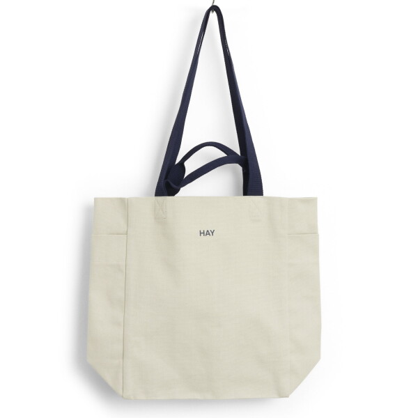 HAY Bavlněná taška Tote Bag Medium Grey, krémová barva, textil