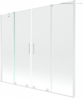MEXEN/S - Velar Duo vanová zástěna posuvná 190 x 150 cm, transparent, bílá 896-190-000-02-20