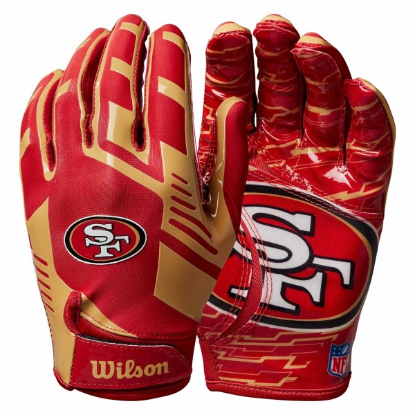 Dětské rukavice San Francisco 49ers NFL Wilson Youth Stretch-Fit Receivers