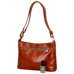 Módní dámská kožená kabelka na rameno Delami Vera Pelle Darlin, koňaková