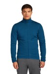 ICEBREAKER Mens 400 RealFleece Descender LS Zip, Atlantis velikost: M