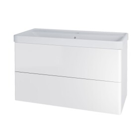 Mereo Siena, koupelnová skříňka s keramickým umyvadlem 101 cm, bílá lesk CN4121