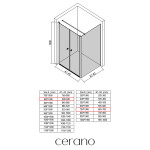 CERANO - Sprchový kout Antelo L - L/P - 6 mm - černá matná, transparentní sklo - 80x70 - otočný CER-666472