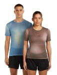 ICEBREAKER Wmns Mer 75 Cool-Lite Featherl SS Crewe AOP, Porcini/Pink Quartz/Aop velikost: L