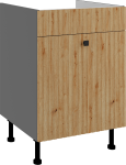 Spodní skříňka pod dřez Ava 60 ZL 1S BB - Premium Box Barva korpusu: Antracit, Barva dvířek: Dub Artisan