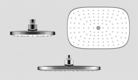 Kielle - Vega Hlavová sprcha 290, 1 proud, sprchové rameno 35 cm, chrom/bílá 20118SE0