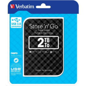 VERBATIM HDD 2.5" 2TB Store 'n' Go Portable Hard Drive USB 3.0, Black GEN II EDF_711756