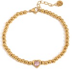 ELENYS Pink Amour – pozlacený náramek 18K žluté zlato Délka náramku: 17,5 + 5 cm / max. 22,5 cm