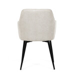 Židle jídelní, krémová látka, černý kov