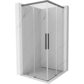 MEXEN/S - Rox Duo sprchový kout posuvný 80 x 80, transparent, grafit metal 8C2D-080-080-95-00
