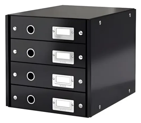 Leitz ClickStore černá / Zásuvkový box / 4 zásuvky / Formát A4 / Karton (60490095)