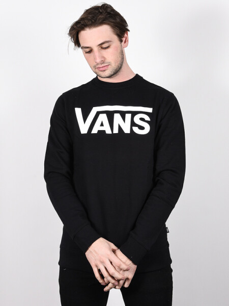 Vans CLASSIC CREW II black/white pánská mikina přes hlavu