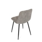 Židle jídelní, šedá látka cowboy, nohy černý kov