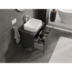 MEXEN/S - Orio koupelnová skříňka pod umyvadlo 70 cm s deskou, 1 šuplík, grafit mat 91A10-07047-1-BFC66