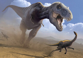 Pohlednice 3D - Lovící T-Rex