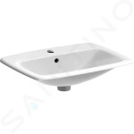 GEBERIT - Selnova Square Umyvadlo 600x450 mm, s 1 otvorem pro baterii, s přepadem, bílá 500.307.01.1