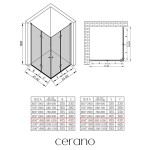CERANO - Sprchový kout Volpe Duo L/P - 6 mm - černá matná, transparentní sklo - 100x100x190 - zalamovací CER-427387