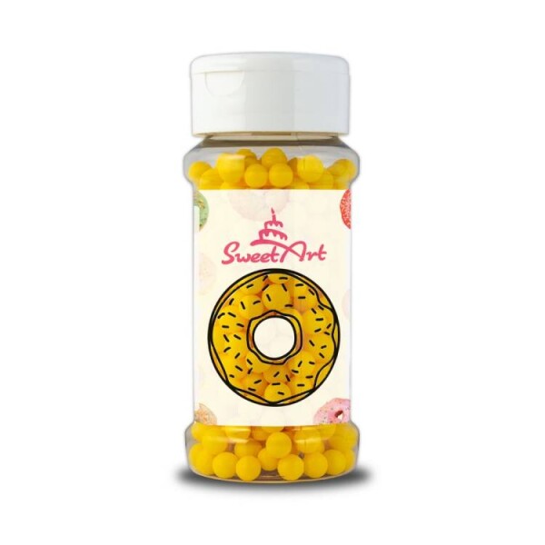Cukrové perly SweetArt žluté 7 mm (80 g)