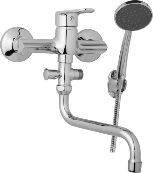 JB Sanitary Nástěnná umyvadlová a sprchová baterie FINERY, rozteč 150 mm, s příslušenstvím, trubkové ramínko 300 mm F10 36 51