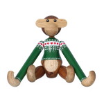 Kay Bojesen Dřevěná opička Monkey Christmas Jumper 2025 Small, zelená barva, dřevo