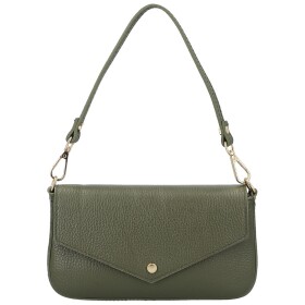 Luxusní dámská kožená kabelka na rameno Zinta, tmavě zelená