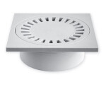 MIDAS Podlahová vpusť - přímá D50/55 bílá, plastová mřížka 150x150 mm p706